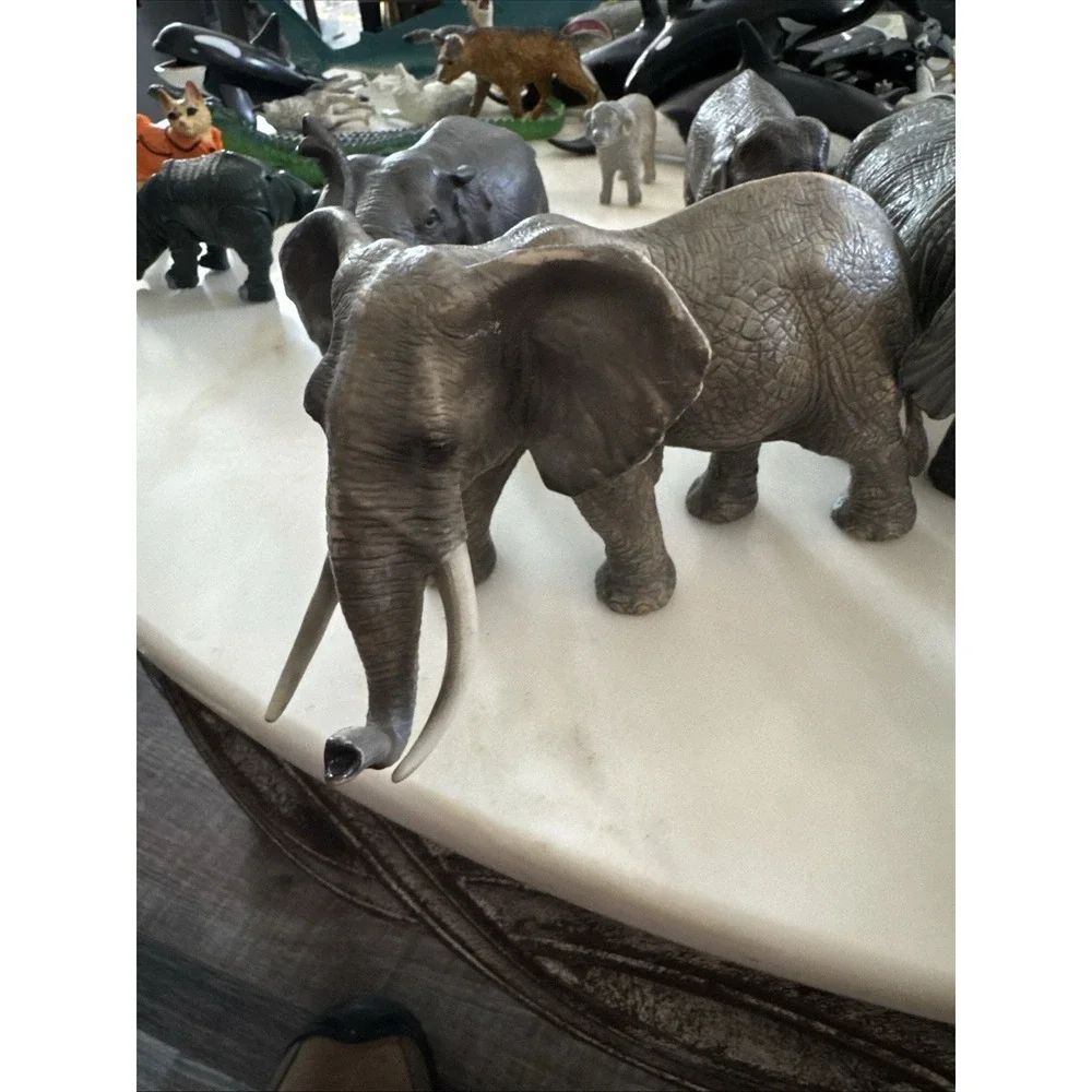 Rubber Elephant Toy Lot Of 7
